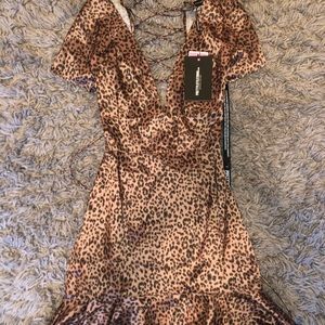 Cheetah print mini dress